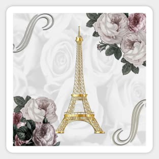 Paris Eiffel Tower French Vintage Shabby Chic Design France Sticker